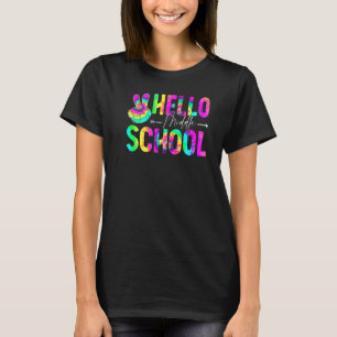 Gefärbte Krawatte Hallo Mittelschule zurück zum Sc T-Shirt