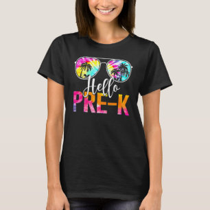 Gefärbte Krawatte Hallo Pre-K Lehrer Erster Schult T-Shirt