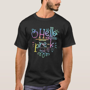 Gefärbte Krawatte Hallo Zweiter Vorschullehrer Ers T-Shirt