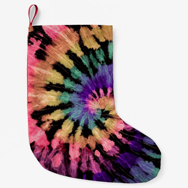 Gefärbte Krawatte Handgezeichneter Regenbogen Shib Kleiner Weihnachtsstrumpf (Vorderseite)