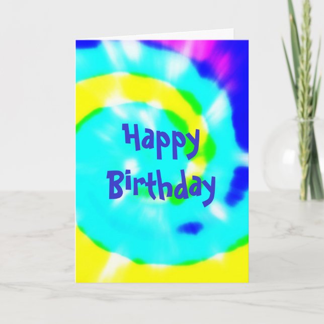 Gefärbte Krawatte Happy Birthday 60er Karte (Vorderseite)
