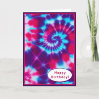 Gefärbte Krawatte Happy Birthday Card