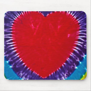 Gefärbte Krawatte Herz Mousepad