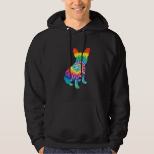 Gefärbte Krawatte Hippie Französisches Bulldog-Ges Hoodie