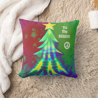 Gefärbte Krawatte Hippie Weihnachtsbaum mit Friede Kissen