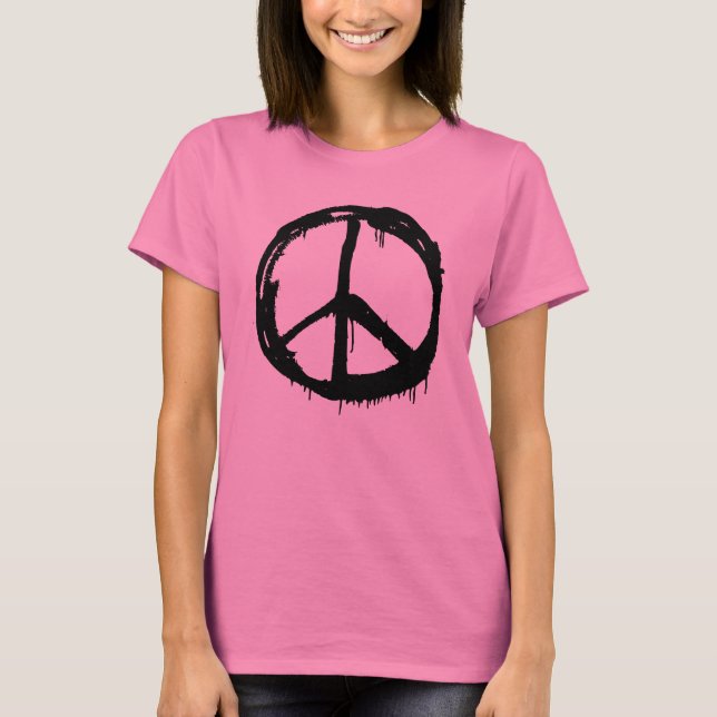 Gefärbte Krawatte Hippy Peace Retro Hand farbenfro T-Shirt (Vorderseite)