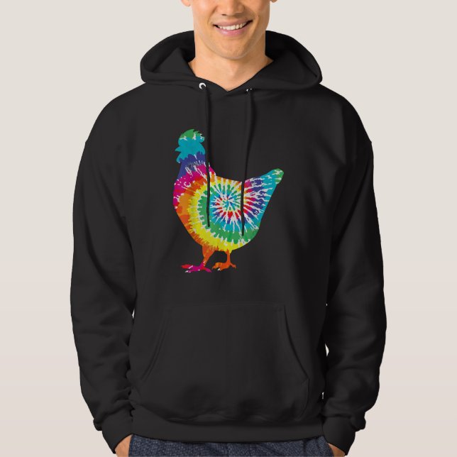 Gefärbte Krawatte Huhn Hoodie (Vorderseite)
