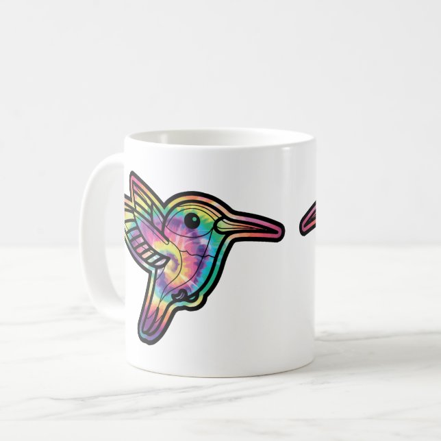 Gefärbte Krawatte Hummingbird Kaffeetasse (Vorderseite Links)