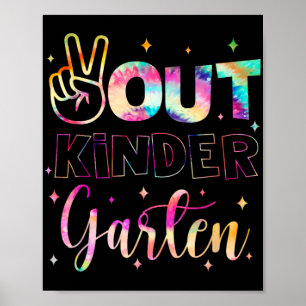 Gefärbte Krawatte im Kindergarten letzten Schultag Poster