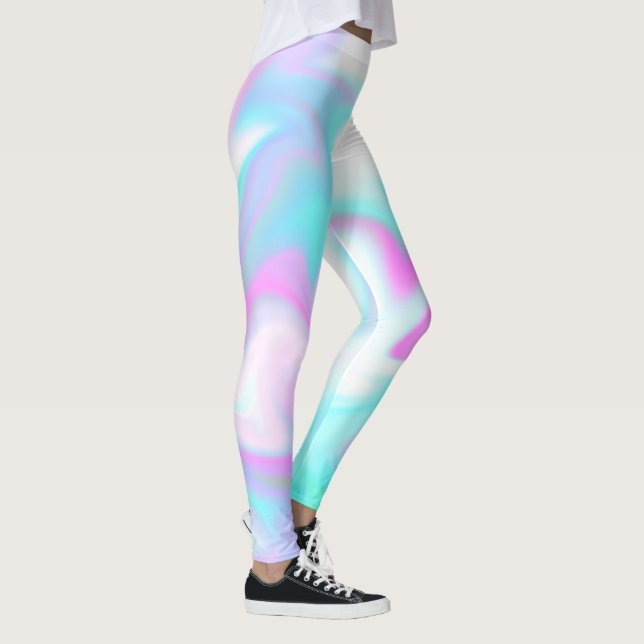 Gefärbte Krawatte Imitate Holographic Pink Candy Leggings (Rechts)