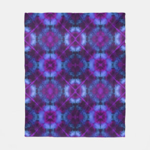 gefärbte Krawatte Kaleidoscope Vibrant Blue Lila  Fleecedecke