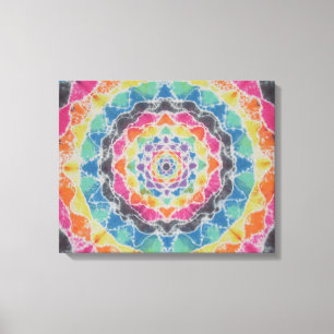 Gefärbte Krawatte Kaleidoskop Wrapped Canvas Leinwanddruck
