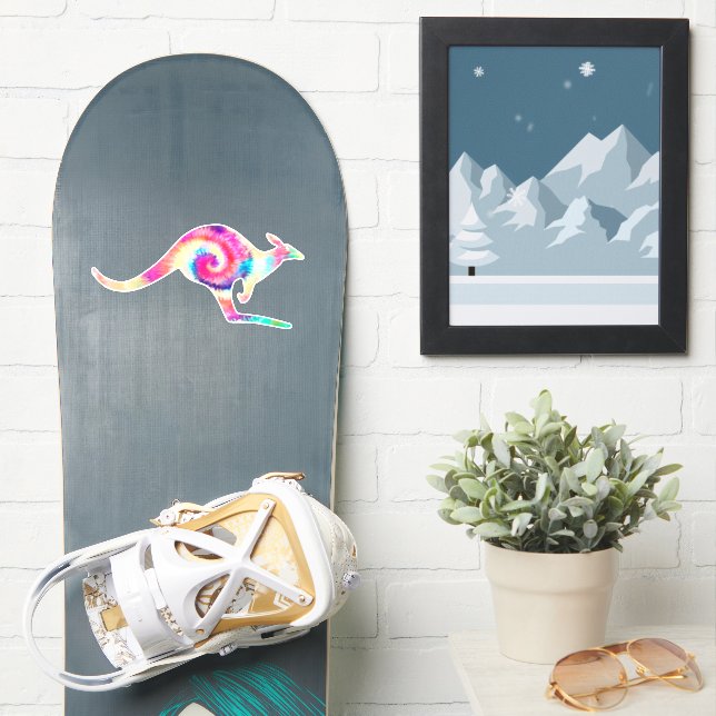 Gefärbte Krawatte Kangaroo Aufkleber (Snowboard)