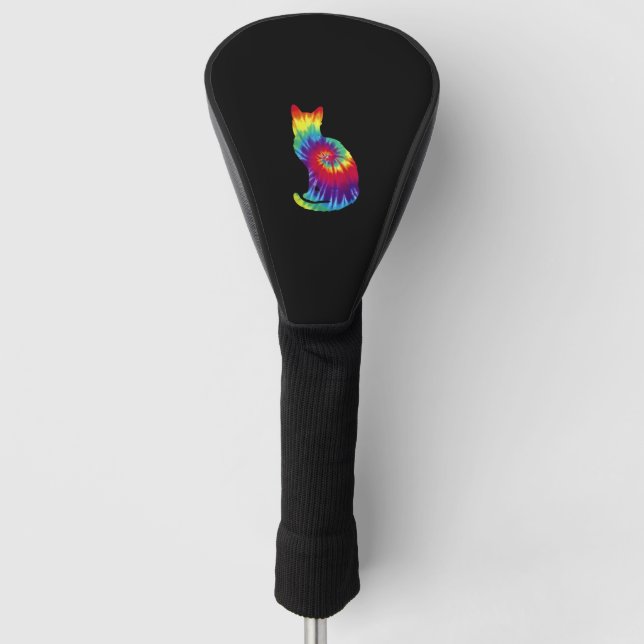 Gefärbte Krawatte Kat Shirt _ Farbige Tye Färbung  Golf Headcover (Vorderseite)