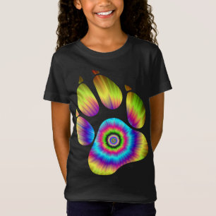 Gefärbte Krawatte Katze Katze Paw Druck für Heimti T-Shirt