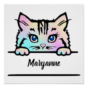 Gefärbte Krawatte Kitty Poster