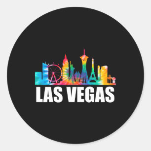 Gefärbte Krawatte Las Vegas Nevada Party Ausflug Runder Aufkleber