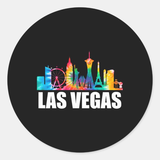 Gefärbte Krawatte Las Vegas Nevada Party Ausflug Runder Aufkleber (Vorderseite)