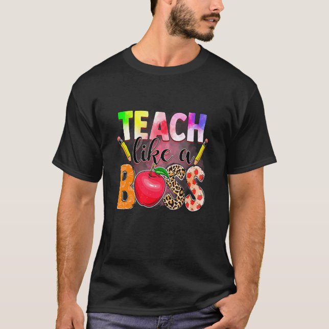 Gefärbte Krawatte Lehre wie ein Boss Leopard Stil  T-Shirt (Vorderseite)