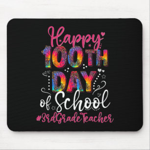 Gefärbte Krawatte Leopard glücklich 100. Schultag  Mousepad