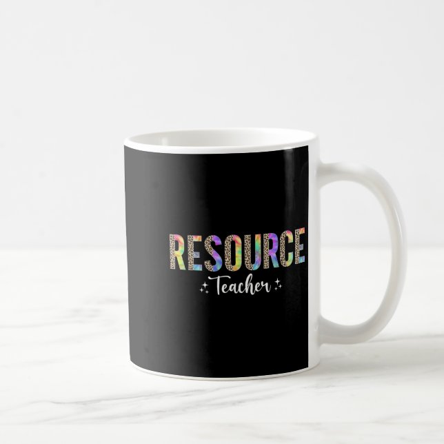 Gefärbte Krawatte Leopard Resource Teacher Bewertu Kaffeetasse (Rechts)