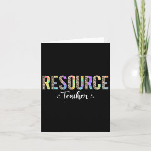Gefärbte Krawatte Leopard Resource Teacher Bewertu Karte