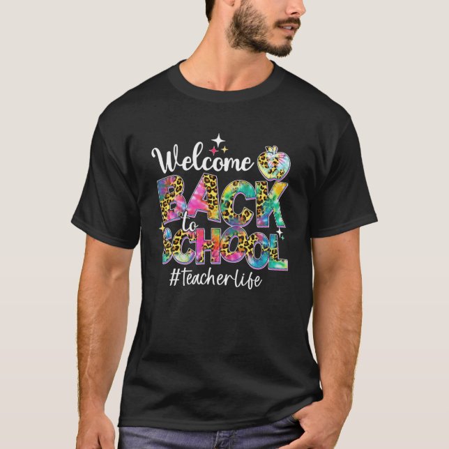 Gefärbte Krawatte Leopard willkommen zurück zur Sc T-Shirt (Vorderseite)