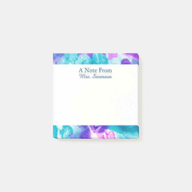 Gefärbte Krawatte Lila Blue Personalisiert Sticky  Post-it Klebezettel (Vorderseite)