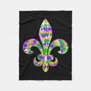 Gefärbte Krawatte Lilie Mardi Gras Karneval Symbol Fleecedecke