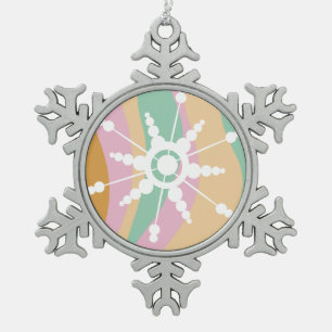Gefärbte Krawatte Liquid Retro Groovy Weihnachten Schneeflocken Zinn-Ornament