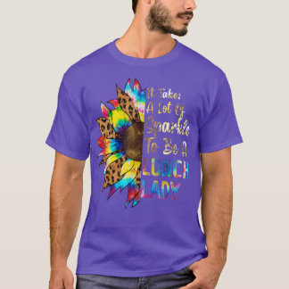 Gefärbte Krawatte Lunch Lady Lehrerin Sonnenblumen T-Shirt