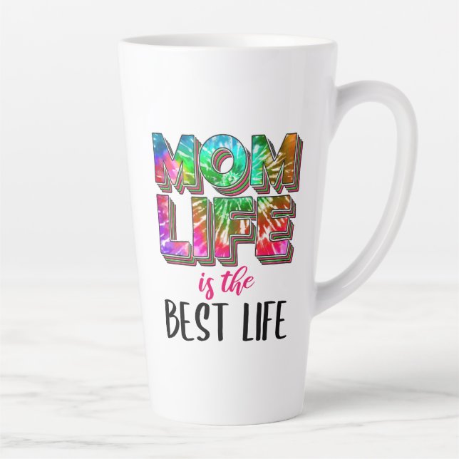 Gefärbte Krawatte Mama Das Leben ist das beste Leb Milchtasse (Rechts)