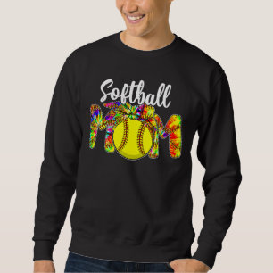 Gefärbte Krawatte Mama Softball Mama Softball Play Sweatshirt
