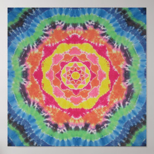Gefärbte Krawatte Mandala Leinwand Poster