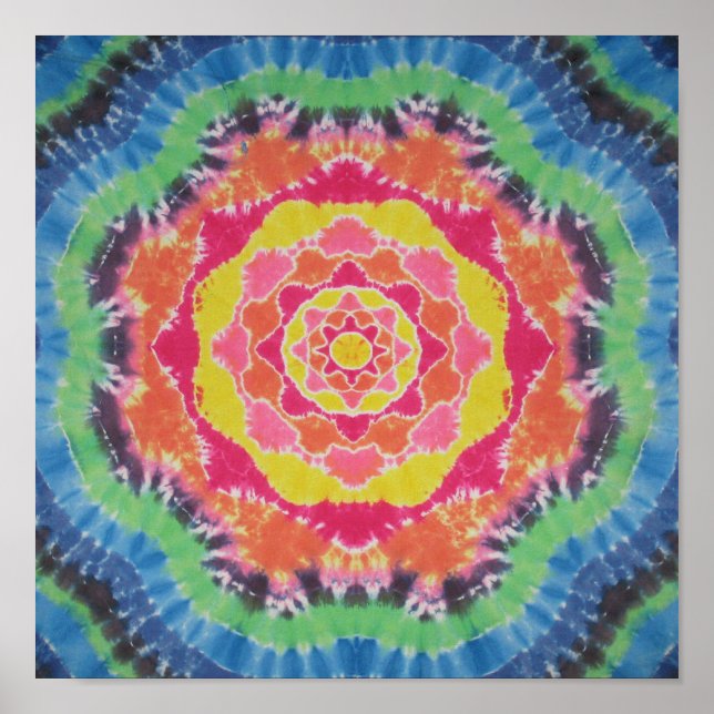 Gefärbte Krawatte Mandala Leinwand Poster (Vorne)