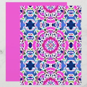 Gefärbte Krawatte Mandala Muster Denim Blau und Ro