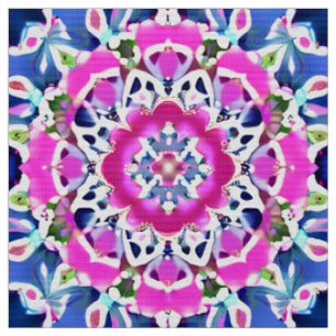 Gefärbte Krawatte Mandala Muster Denim Blau und Ro Stoff