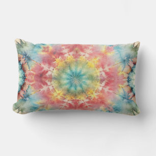 Gefärbte Krawatte Medallion Print Throw Kissen