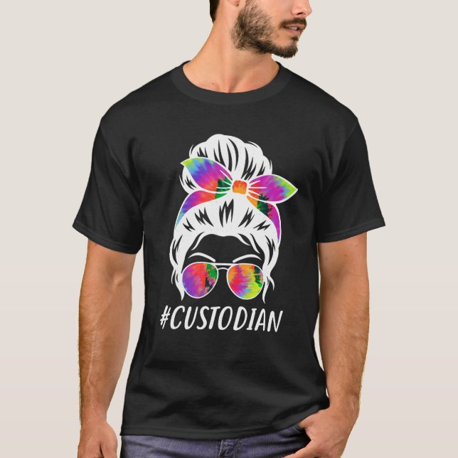 Gefärbte Krawatte Messy Bun Girl School Clemens T-Shirt (Vorderseite)
