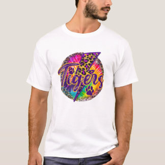 Gefärbte Krawatte mit leuchtenden Bolzen T-Shirt