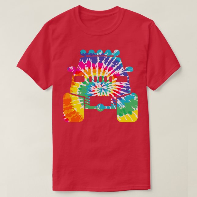 Gefärbte Krawatte Monster Truck Front T-Shirt (Design vorne)