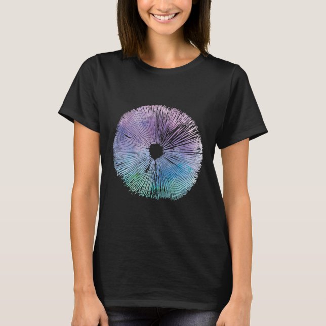 Gefärbte Krawatte Mushroom Cap Spore Wild Mushroom T-Shirt (Vorderseite)