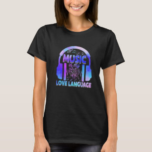 Gefärbte Krawatte Music ist meine Liebe-Kopfhörer T-Shirt