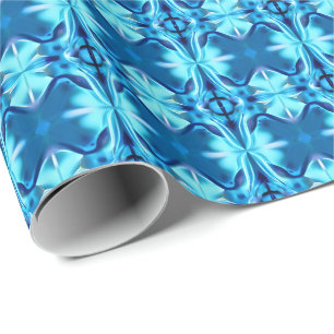 Gefärbte Krawatte Muster in Indigo und Eisblau Geschenkpapier