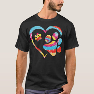 Gefärbte Krawatte Niedlich Funny Liebe Dog Paw Pri T-Shirt