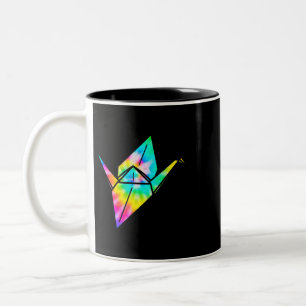 Gefärbte Krawatte Origami Paper Crane Zweifarbige Tasse