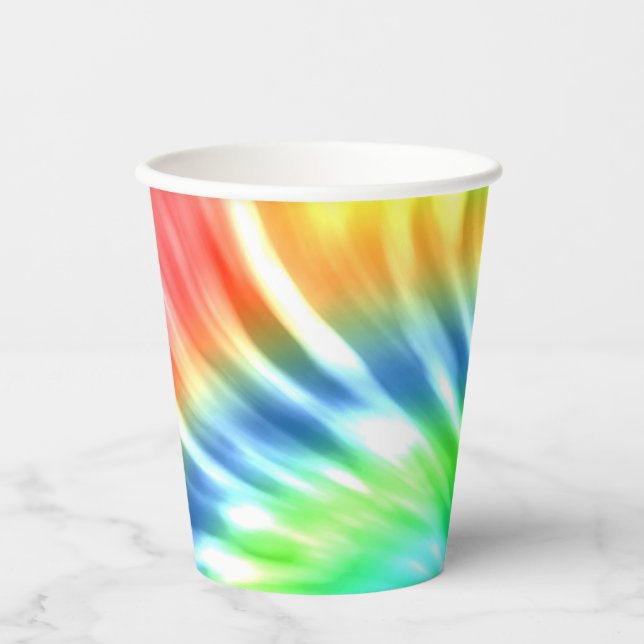 gefärbte Krawatte Paper Cups Pappbecher (Vorderseite)