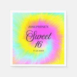 Gefärbte Krawatte Pastel Boho 16. Geburtstag Serviette