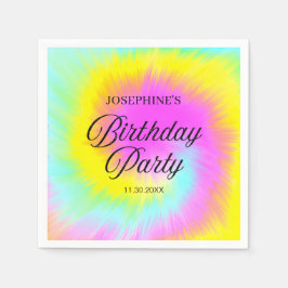 Gefärbte Krawatte Pastel Boho Geburtstagsparty Serviette