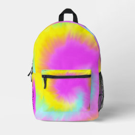Gefärbte Krawatte Pastel Boho Name Bedruckter Rucksack